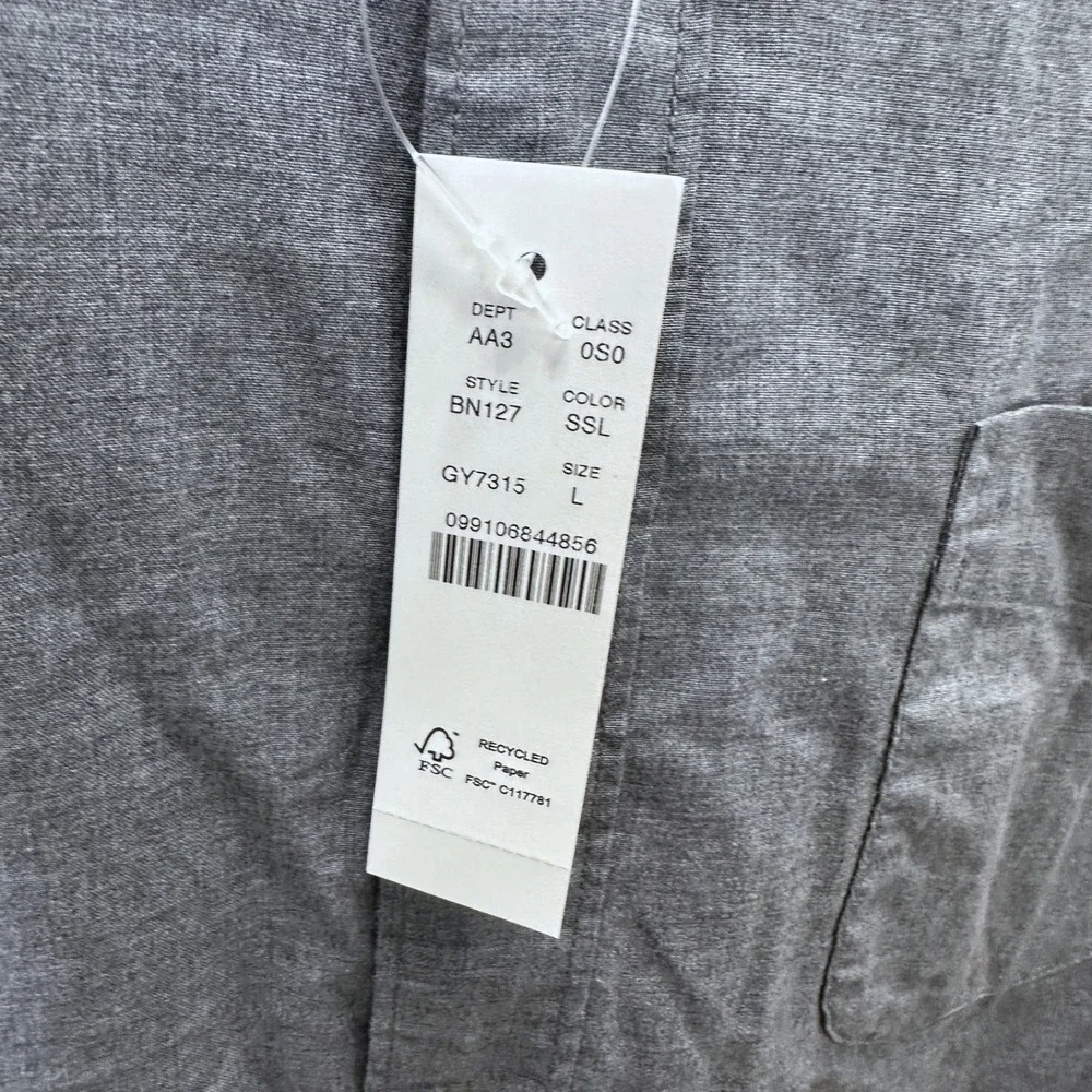 J. Crew Slim Secret Wash Neutral Preppy Minimalist Shirt Mens L Gray Cotton NWT